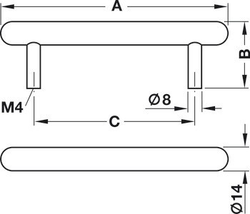Nábytková úchytka, úchytka se soklem, nerez, kulatá, Häfele Déco