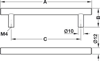 Úchytka se soklem, Häfele Déco, ocel