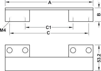 Nábytková úchytka, úchytka se soklem, zinková slitina, Häfele Déco