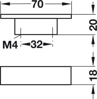 Nábytková úchytka, zinková slitina, hranatá, Häfele Déco