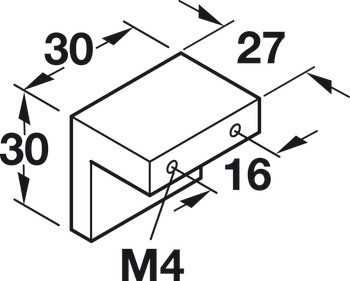 Nábytková úchytka, zinková slitina, hranatá, Häfele Déco