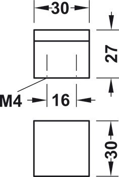 Nábytková úchytka, zinková slitina, hranatá, Häfele Déco