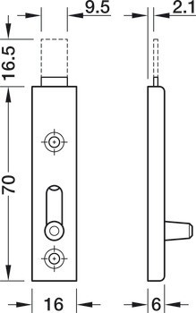 Nábytková zástrč přímá, pohledové šrouby