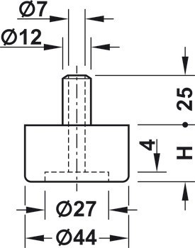 Nábytkový kluzák, a, kulatá