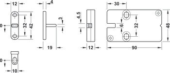 Nábytkový zámek, Häfele Dialock EFL 3/3C, síťově napájený zámek