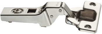 Nábytkový závěs, Blum Clip 100°, polonaložená montáž/oboustranná montáž, pro tenké dveře, s automatickou zavírací pružinou, bez mechanismu tlumeného zavírání