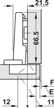 Nábytkový závěs, Blum Clip Top 110°, plně naložená montáž, včetně nebo bez automatické zavírací pružiny