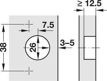 Nábytkový závěs, Blum Clip Top Mini 94°, plně naložená montáž