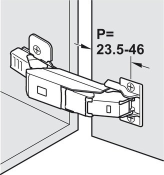 Nábytkový závěs, Blum Expando T, Clip Top Blumotion 110°