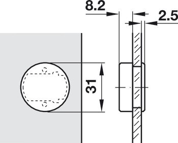 Nábytkový závěs, Clip Top 94°, polonaložená montáž/oboustranná montáž, pro skleněné dveře