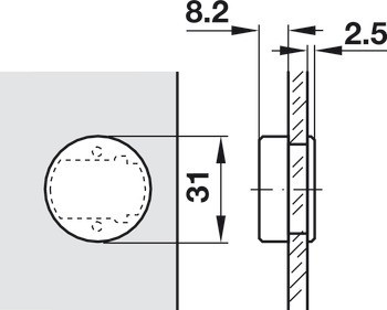 Nábytkový závěs, Clip Top 94°, polonaložená/oboustranná montáž, pro skleněné dveře