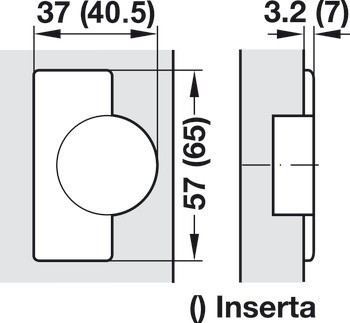 Nábytkový závěs, Clip Top 95°, vložená montáž, včetně nebo bez automatické zavírací pružiny