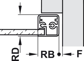 Nábytkový závěs, Clip Top Blumotion 95°, vložená montáž, pro úzké rámy