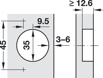 Nábytkový závěs, Clip Top, pro Blum Aventos HF top a HF top Servo-Drive