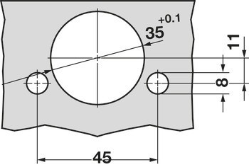 Nábytkový závěs, Grass Tiomos 110°, pro aplikace do slepého rohu, vložená montáž