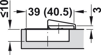 Nábytkový závěs, Grass Tiomos 155°, plně naložená montáž