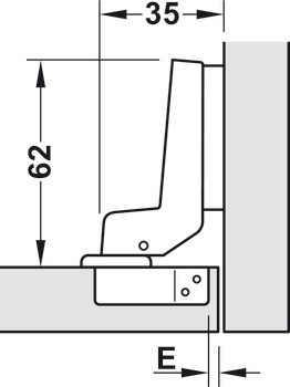 Nábytkový závěs, Häfele Metalla 100 A 110°, vložená montáž