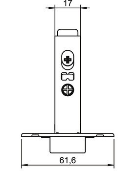 Nábytkový závěs, Häfele Metalla 110 SM 105°, polonaložená montáž/oboustranná montáž