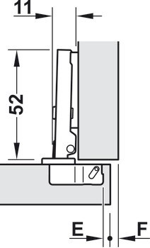 Nábytkový závěs, Häfele Metalla 300 A Mini 95°, plně naložená montáž