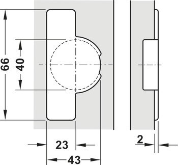 Nábytkový závěs, Häfele Metalla 310 A/SM 95°, plně naložená montáž
