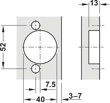 Nábytkový závěs, Häfele Metalla 310 A/SM 95°, vložená montáž