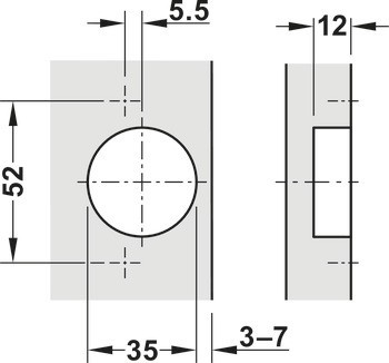 Nábytkový závěs, Häfele Metalla 310 SM 110°, vložená montáž