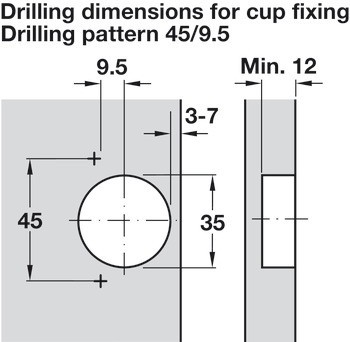 Nábytkový závěs, Häfele Metalla 310 SM 155°, plně naložená montáž