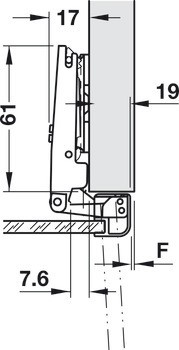 Nábytkový závěs, Häfele Metalla 510 A/SM 105°, plně naložená montáž