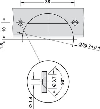 Nábytkový závěs, Häfele Metalla 510 A/SM 105°, polonaložená montáž/oboustranná montáž