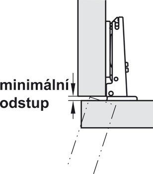 Nábytkový závěs, Häfele Metalla 510 A/SM 105°, pro tenké dřevěné dveře od 10 mm, polonaložená montáž/oboustranná montáž