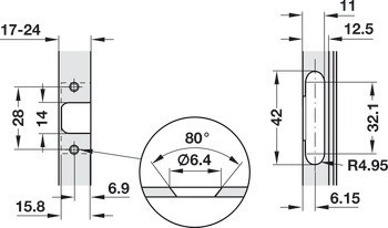 Nábytkový závěs, Häfele Metalla 510 A/SM 105°, vložená montáž