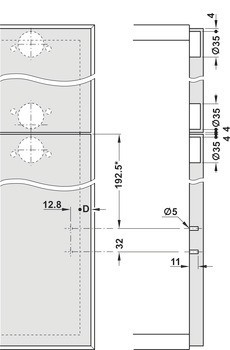 Nábytkový závěs, Häfele Metalla 510 A/SM 110°, plně naložená montáž