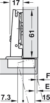 Nábytkový závěs, Häfele Metalla 510 A/SM 110°, plně naložená montáž