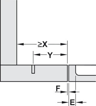 Nábytkový závěs, Häfele Metalla 510 A/SM 110°, pro aplikace do slepého rohu