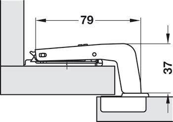 Nábytkový závěs, Häfele Metalla 510 A/SM 110°, pro dlouhé slepé rohy