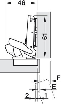 Nábytkový závěs, Häfele Metalla 510 A/SM 110°, pro falcové a profilové dveře, plně naložená montáž