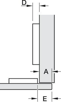Nábytkový závěs, Häfele Metalla 510 A/SM 110°/Push 110°, plně naložená montáž, pro speciální materiály