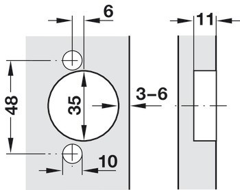 Nábytkový závěs, Häfele Metalla 510 A/SM 120°, pro –45° rohové aplikace
