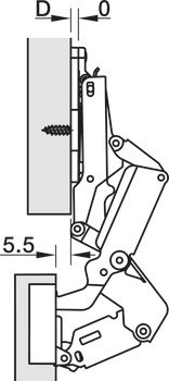 Nábytkový závěs, Häfele Metalla 510 A/SM 165°, plně naložená montáž