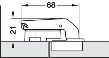 Nábytkový závěs, Häfele Metalla 510 A/SM 94°, pro malé slepé rohy