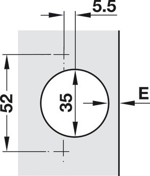 Nábytkový závěs, Häfele Metalla 510 A/SM 94°, pro silné dveře a profilové dveře do 35 mm, vložená montáž