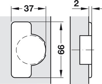 Nábytkový závěs, Häfele Metalla 510 A/SM 94°, pro tlusté dveře a profilové dveře do 35 mm, plně naložená montáž