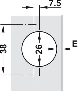 Nábytkový závěs, Häfele Metalla 510 Mini A/SM 94°, polonaložená montáž/oboustranná montáž