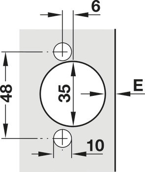 Nábytkový závěs, Häfele Metalla 510 Push A/SM 110°, polonaložená montáž/oboustranná montáž