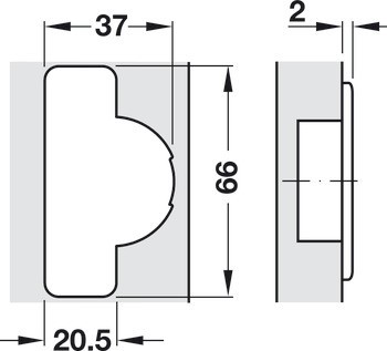 Nábytkový závěs, Häfele Metalla 510 Push A/SM 110°, vložená montáž