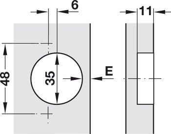 Nábytkový závěs, Häfele Metalla 510 Push A/SM 165°, plně naložená montáž