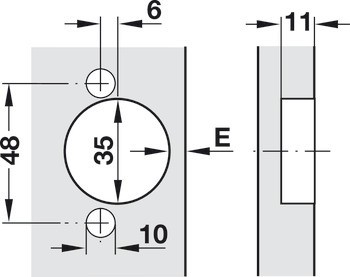 Nábytkový závěs, Häfele Metalla 510 push A/SM 165°, plně naložená montáž