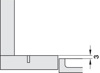 Nábytkový závěs, Häfele Metalla 510 Push A/SM 94°, pro aplikace do slepého rohu