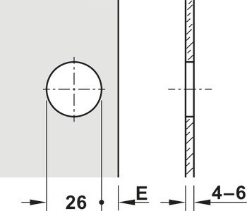 Nábytkový závěs, Häfele Metalla Mini A 95° pro skleněné dveře, plně naložená montáž