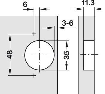 Nábytkový závěs, Häfele Metalla SM Combi 110°, plně naložená montáž